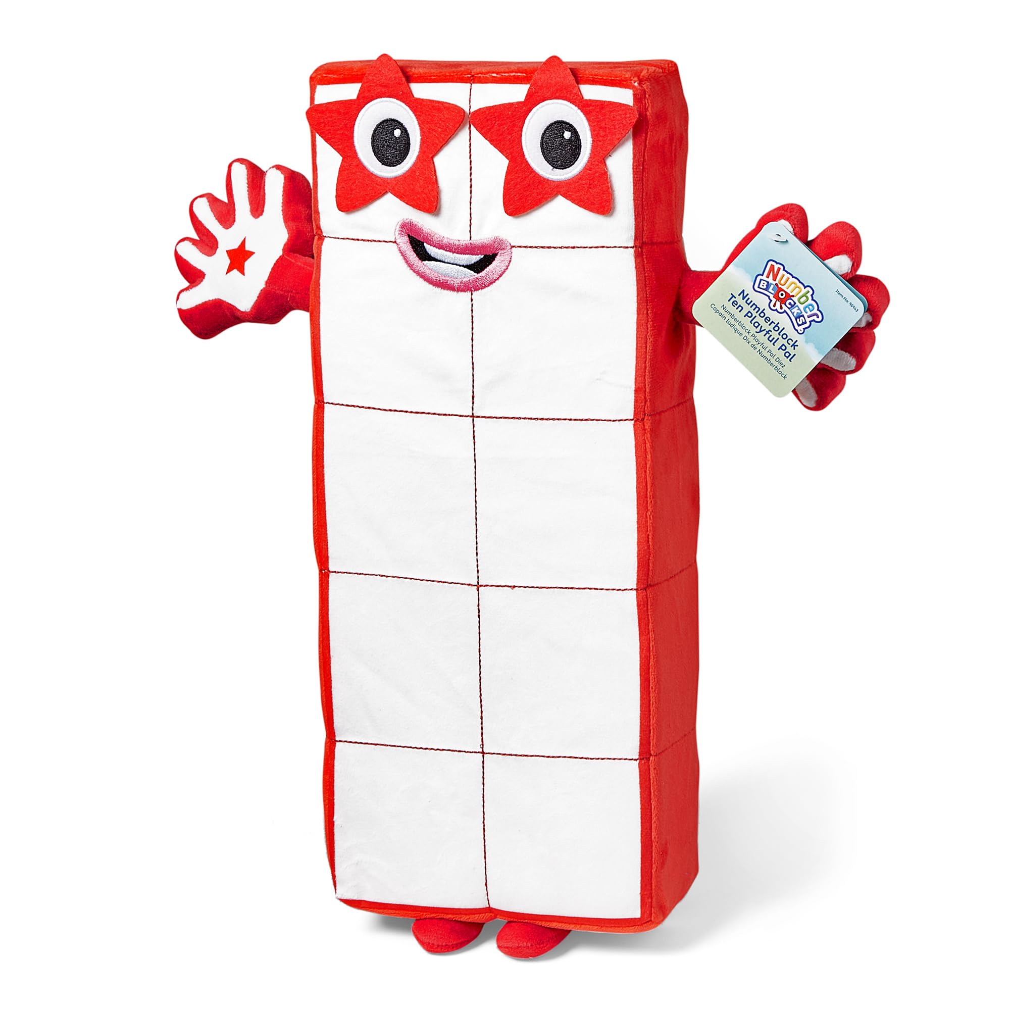 hand2mind Numberblock Ten Playful Pal, Plush Figure Toys, Numbers for Toddlers, Cute Stuffies, Preschool Math Learning Toys, Stuffed Animal, Small Plushies, Counting Blocks, Birthday Gifts for Kids
