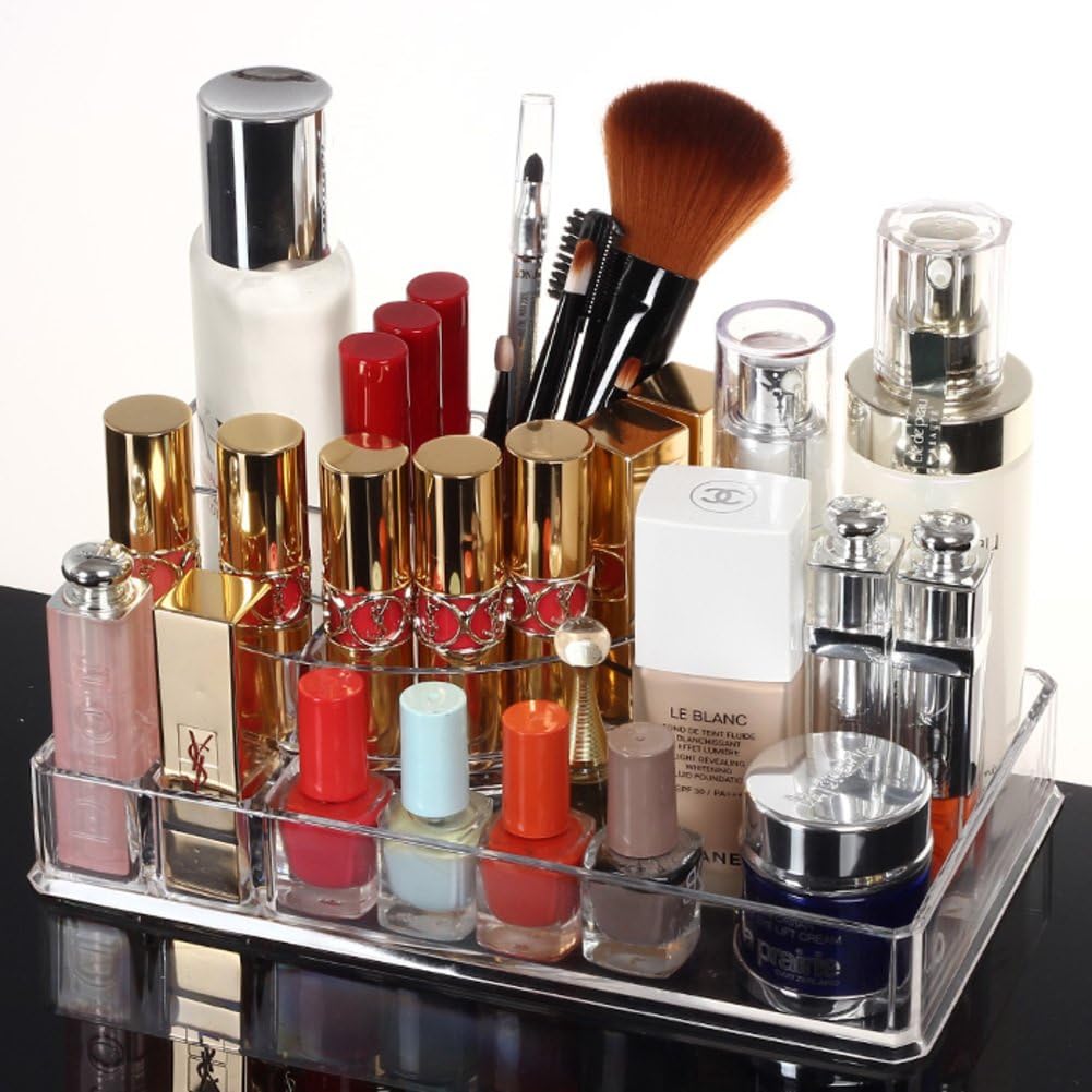 Large desktop cosmetic storage box/ the transparent plastic