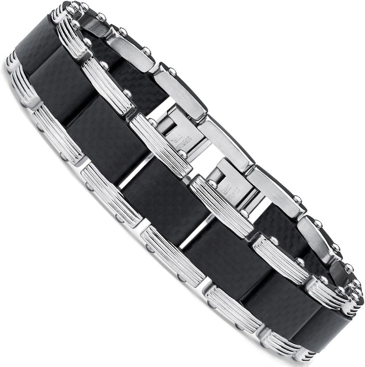Metal Masters Co. Men's Two Tone Black Stainless Steel