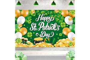 ANSOUFIEN St. Patrick's Day Decorations Banner Happy St Patricks Day Backdrops - 71x44 Inch St. Patricks' Day Decor for Irish-Themed Party Supplies