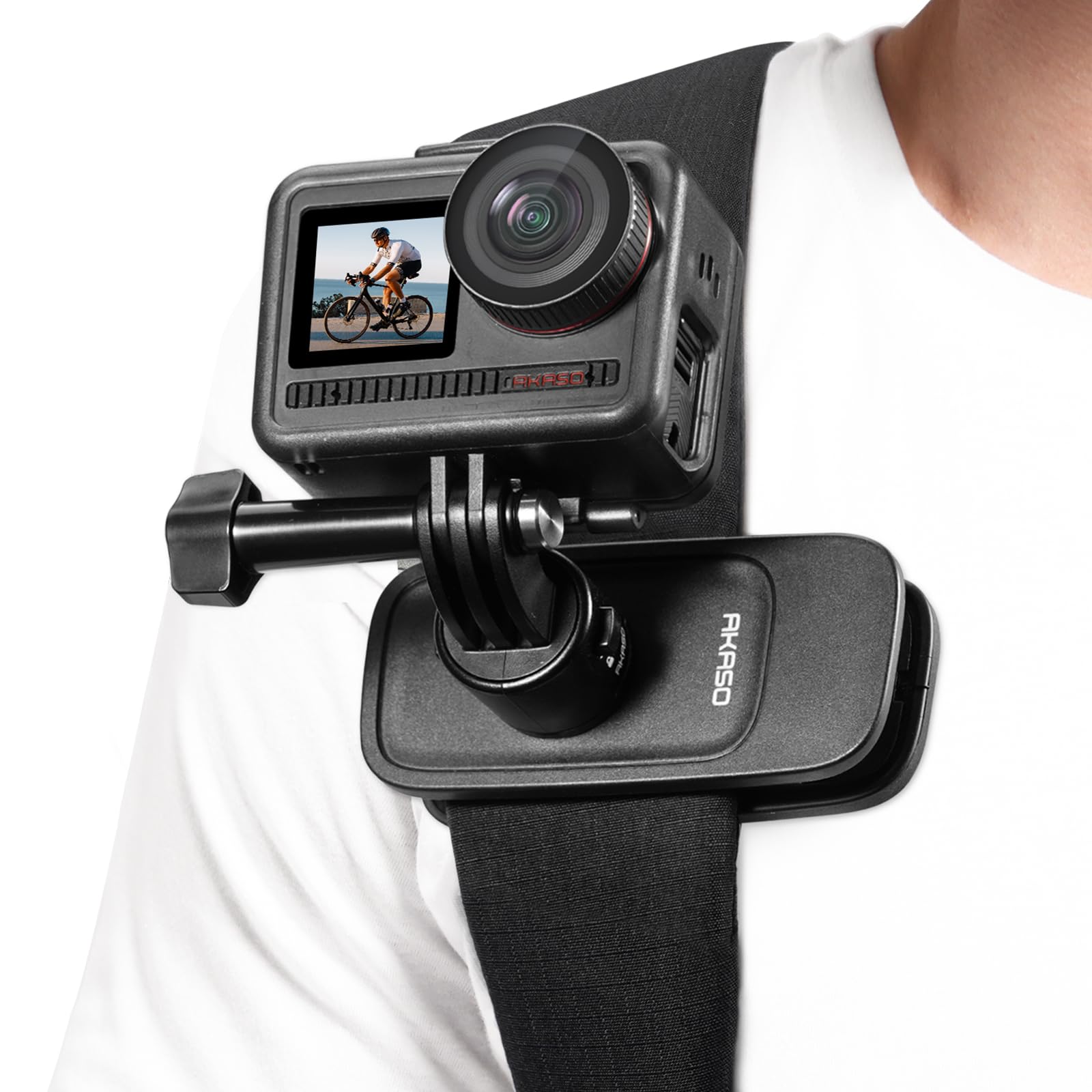 AKASO Quick Release Universal Backpack Strap Clip Magnetic Mount for EK7000/EK7000 Pro/Brave 4/Brave 4 Pro/Brave 7 LE/Brave 7/Brave 8/V50 X/V50 Elite, and other Brand Action Cameras