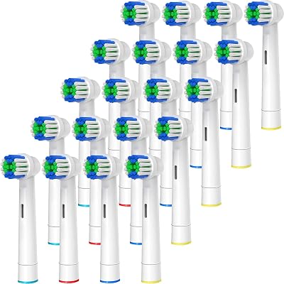 genkent Replacement Toothbrush Heads Compatible with Oral B Braun 20 Pcs