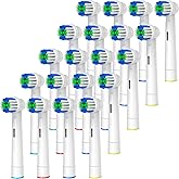 Replacement Toothbrush Heads Compatible with Oral-B Braun, 20 Pcs Professional Electric Toothbrush Brush Heads for Oral B Replacement Head Refill Pro 500/1000/1500/3000/3757/5000/7000/7500/8000