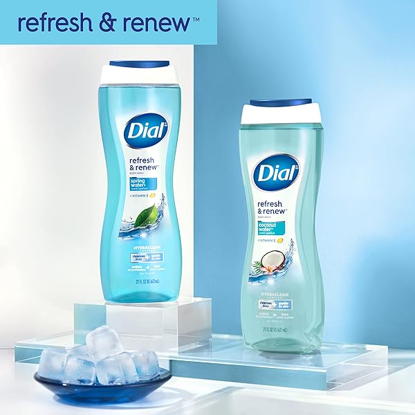 DIAL BODY WASH, REFRESH & RENEW SPRING WATER, 32 FL OZ
