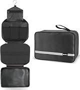 Maliton Hanging Toiletry Bag Waterproof Large Foldable Travel Wash Bag Black