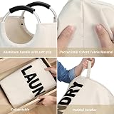 Maxsilan 125L X-Large Collapsible Laundry Basket - Beige Freestanding Hamper view 6