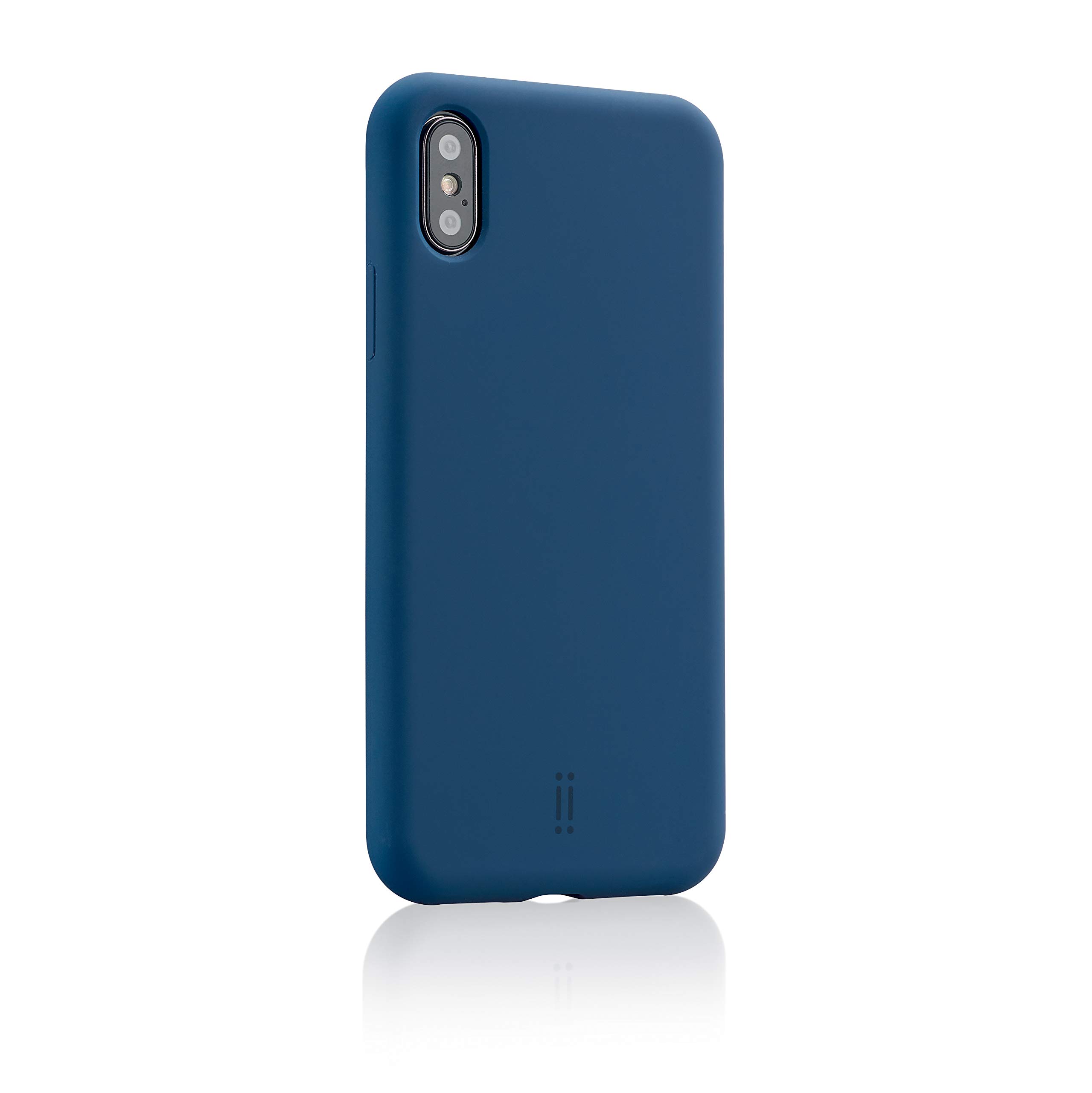 aiino - Strongly Case for iPhone X/XS, Silicone Cover, Shock and Scratchproof, Wireless Charge, Soft Grip, High Impact Protection - Dark Blue