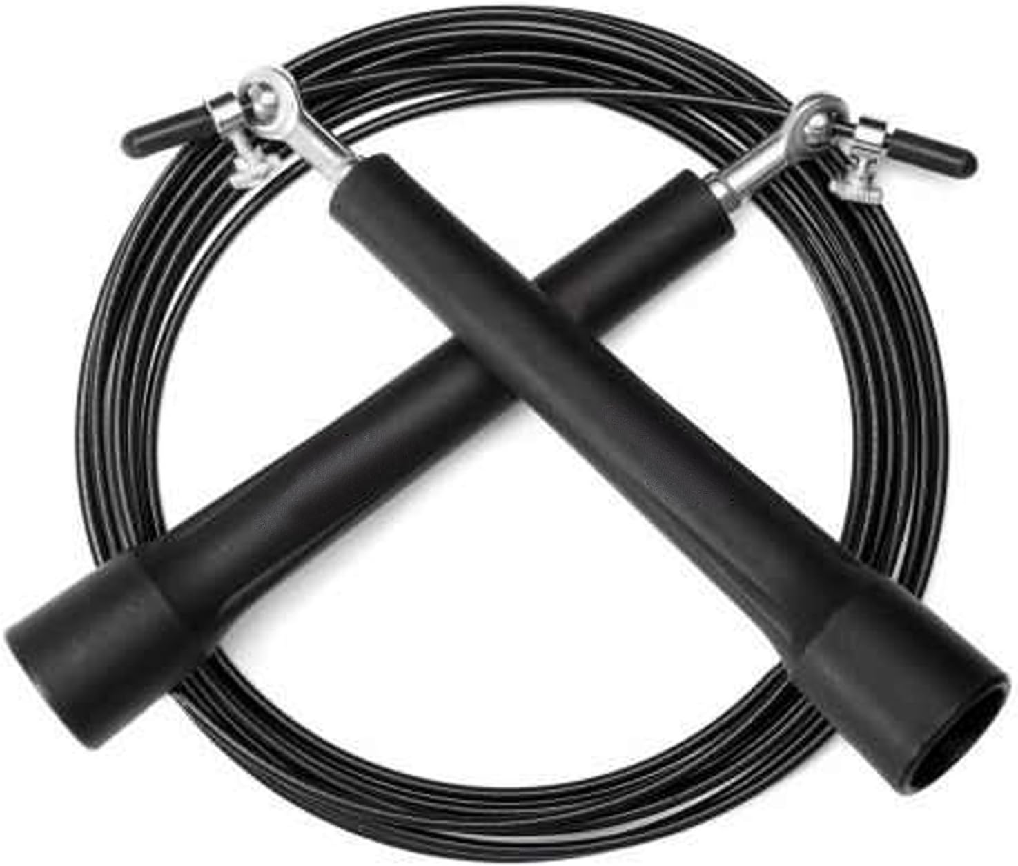 My Jump Rope | Exclusive High Speed Jumping Rope with Adjustable 9 Ft Length | The Most Effective Way to Burn Calories | Extremely Comfortable Handles with Fluid 90 Degree Motion | Brilliant for Double / Triple Unders, Boxing MMA Training Crossfit, HIIT / Cardio Exercise, and More | Sleek Black | 169