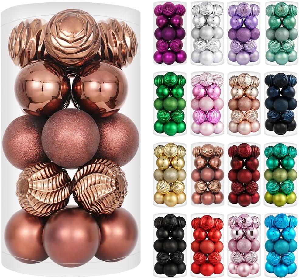 Ornaments - XmasExp 20ct Christmas Balls Ornaments - Shatterproof Large Hanging Ball Decorative Xmas Balls for Holiday Wedding Party Xmas Tree Decoration(3.15