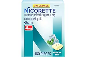 Nicorette 4mg Nicotine Gum to Quit Smoking - White Ice Mint Flavored Stop Smoking Aid, 160 Count