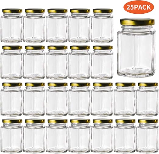 4oz Hexagon Glass Jars 25 pack (25, 4oz) Amazon.ca Home & Kitchen