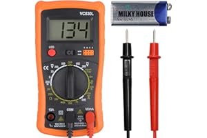 MILKY HOUSE Digital Multimeter Pocket Clamp Multimeters Multi Tester Voltmeter Ammeter Ohmmeter AC/DC Ohm Volt Amp and Diode Voltage Electrical Tester Meter with Backlight LCD,Home Professional Use Automotive,etc