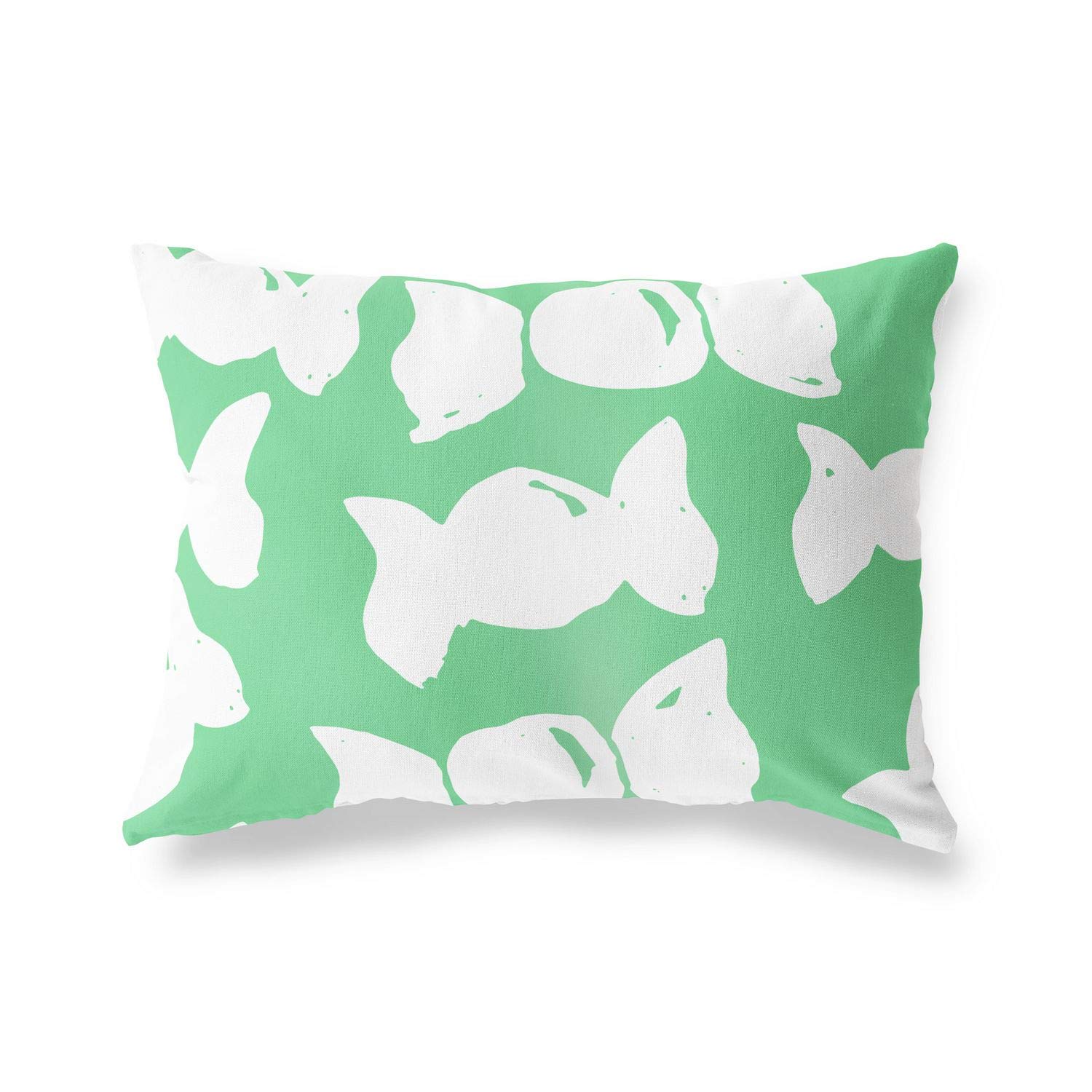 BonaMaison Decorative Cushion Cover, Petrol Green-White Throw Pillow Covers, Home Decorative Pillowcases for Livingroom, Sofa, Bedroom, Size: 45X60 Cm - Designed and Manufactured in Turkey