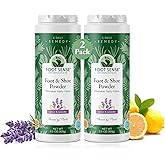 FOOT SENSE All Natural Foot & Shoe Powder, Foot Deodorant, Talc-Free, Odor Eliminator, Disinfects & Deodorizes, Long-Lasting up to 6 Months Safe for Men, Women, Kids, Athletes, 100g (2 Pack)