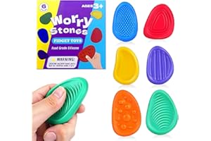 6 Pcs Sensory Stone, Fidget Toys for Kids Adults,Worry Stone Fidget, Sensory Toys for Autism, Fidget Stress Toys for Anxiety 