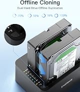 Inateck USB 3.0 Dual Bay HDD Docking Station SATA 2.5 3.5 Offline Clone UASP view 4