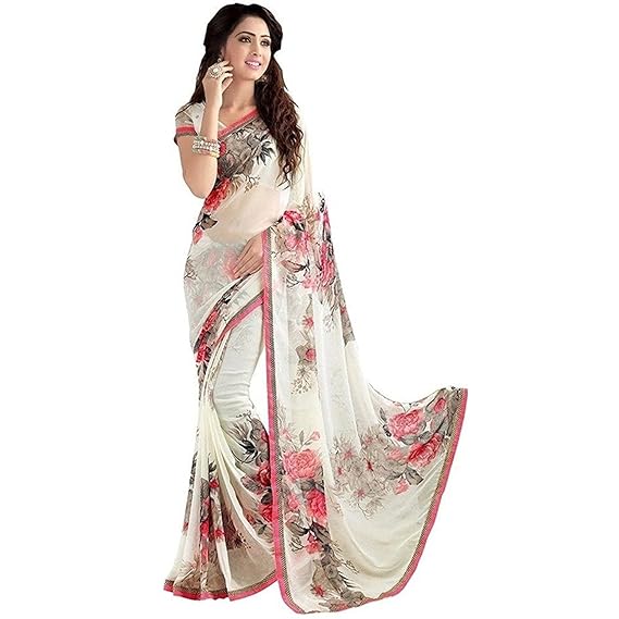 Women's Faux Georgette Saree With Blouse Piece