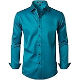 JEMITOP Men's Stretch Wrinkle Free Dress Shirt Formal Prom Wedding Long Sleeve Button Down Shirts
