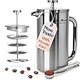 Ziruma Non-Toxic French Press, Surgical Stainless Steel Coffee Press, Plastic-Free, Heavy Metal-Free, No Endocrine Disruptors
