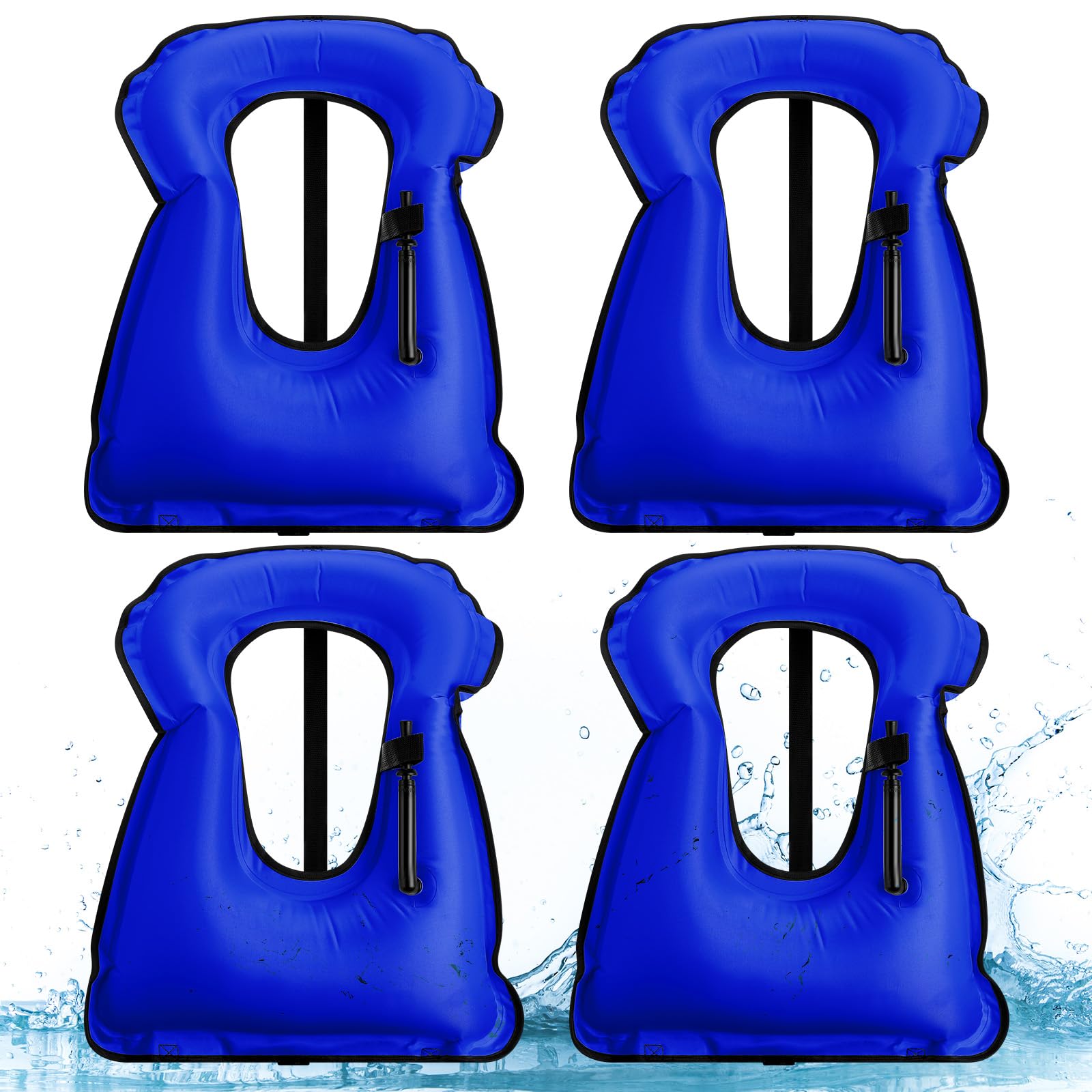 Photo 1 of Jerify 4 Pcs Inflatable Snorkel Vest Adults, Portable Swim Vest Jackets, Adjustable Kayaking Jackets Safety Vests for Snorkeling Swimming Diving Surfing (Dark Blue)
