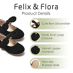Felix & Flora Toddler Girl Black Dress Shoes Size
