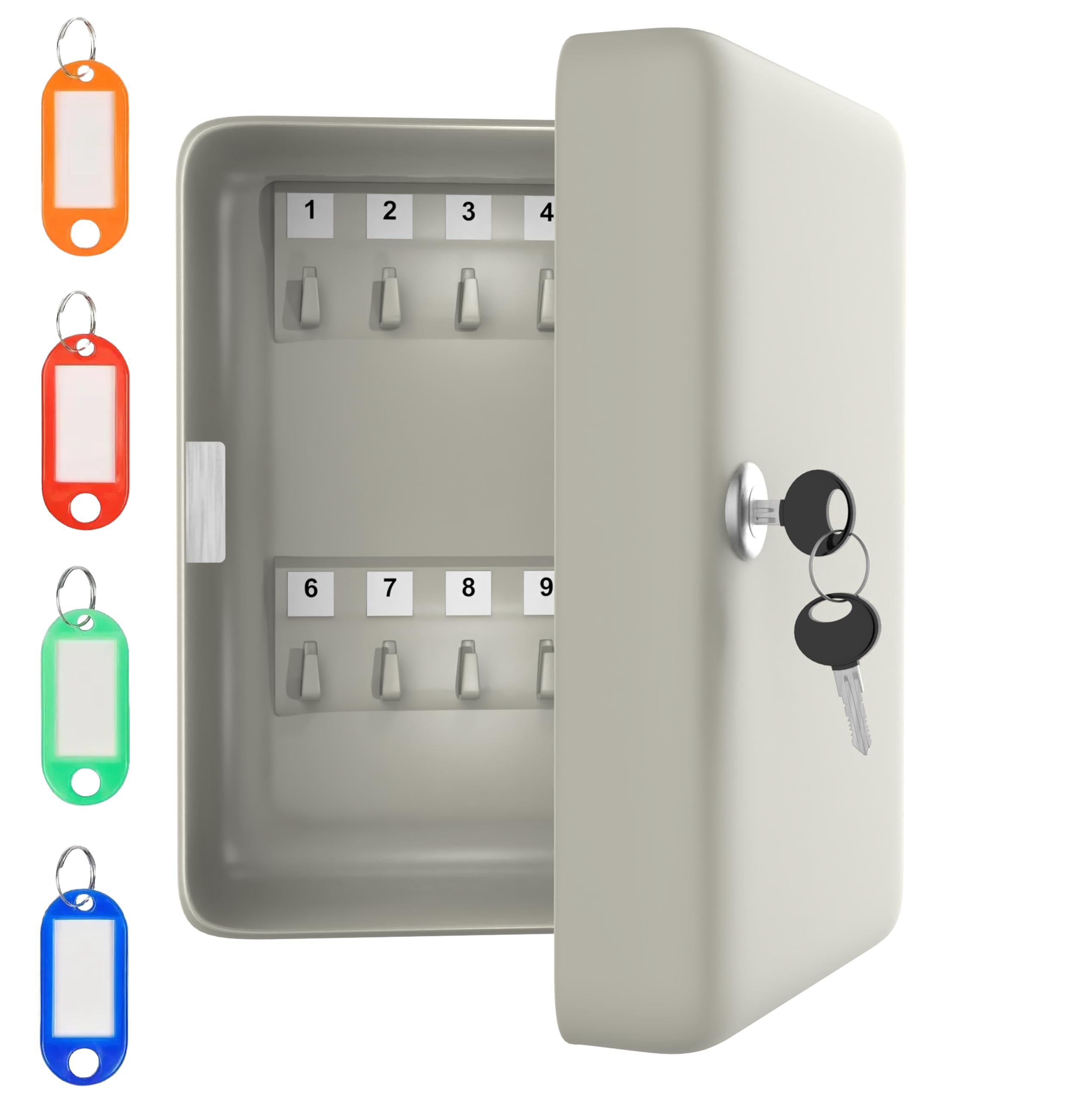 Landlord Direct Supplies LDS® Key Cabinet Wall Mounted (20 Keys) - Key Box Includes 20 Key Tags, Indexing numbers & Mounting Harware - Ideal Key Cupboard for Home, Office, Garage & Warehouses