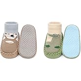 BEHELE Baby Slippers Socks Toddler Non-skid Sock Shoes Non Slip Floor Grippers for Boys Girls First Walking 2 Pairs