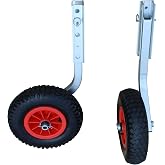 Brocraft Boat Launching Wheels, 12-Inch Pneumatic Transom Wheels for Inflatable Boats, Dinghies and Aluminum Boats, 500 lbs Capacity, Foldable Boat Dolly with Marine-Grade Aluminum Frame