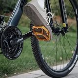 GEWAGE 3 Bearings Flat Pedals 9/16 CNC Aluminum Orange Road Mountain view 2