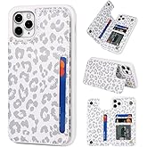 iCoverCase Compatible with iPhone 11 Pro Max Phone Case with Card Holder, Wallet Case for Women Men RFID Blocking PU Leather Protective Case 6.5 Inch (Gray Leopard)