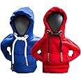 ECDREAM 2Pcs Gear Shift Hoodie,Car Shift Knob Hoodie,Funny Car Gear Shift Cover,Automotive Interior Accessories and Decorations（Blue and Red）
