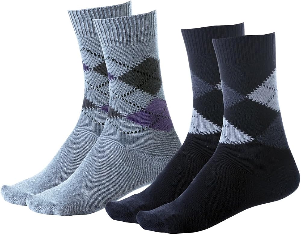 Men's Classic Argyle Dress Socks by Wearever (Pack of 2 Pairs) (Fits