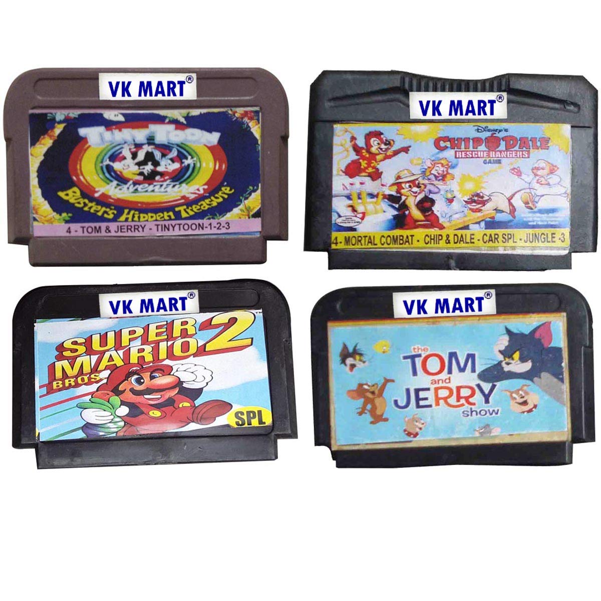 Buy PTCMART 8 Bit Tv Video Game Cassette Like tinytoonchip&DaleSuper