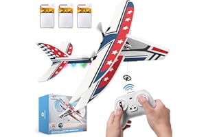 DEERC RC Plane, 2.4GHZ Remote Control Airplane W/ 3 Batteries & 6-axis Gyro Stabilizer, 2CH RTF RC Glider Toy for Beginners Kids Boys Girls Adults