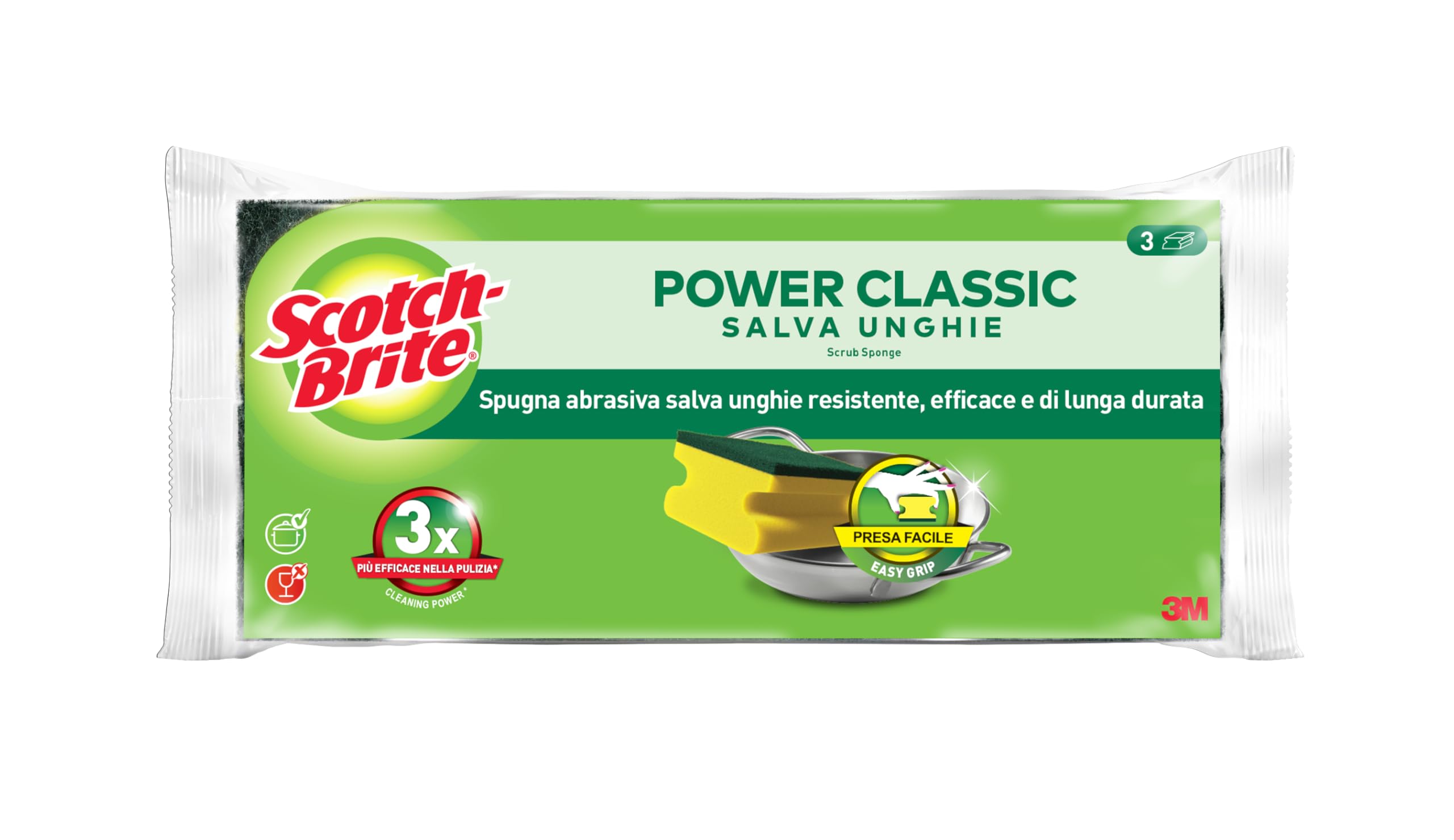 Scotch-Brite Washing-Up Sponge with Scourer Extra Thick(Pack of 6)(6 x 3 pieces)
