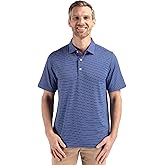 Cutter & Buck Mens Cutter & Buck Forge Eco Fine Line Stripe Stretch Recycled Mens Polo