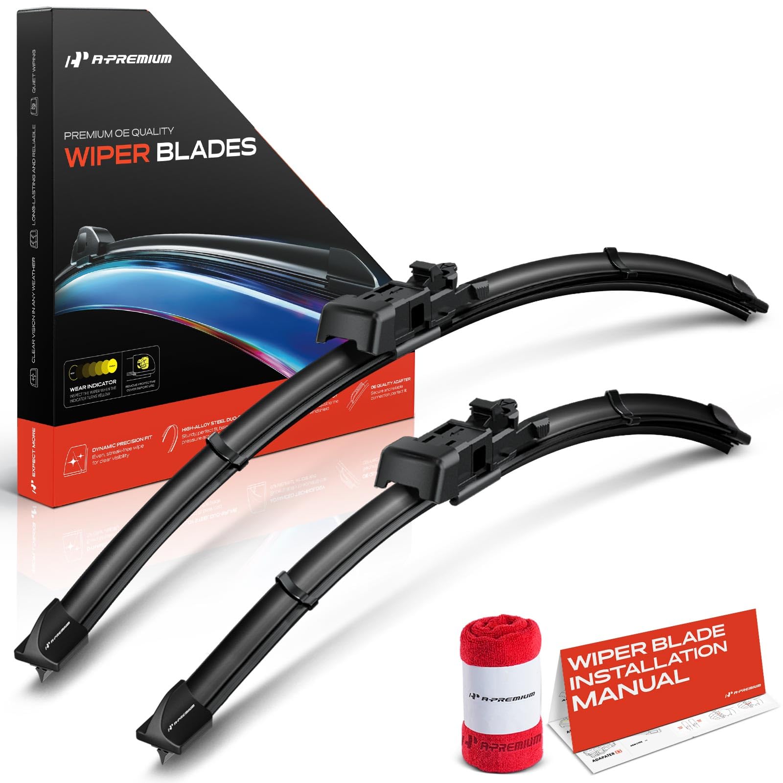 Photo 1 of ***********missing the clips***********
A-Premium Pack of 2 Windshield Wiper Blades with Wear Indicator & Towel - Compatible with Ford Ranger 2024-2025 - 25" and 17", TLP Connector, Left and Right