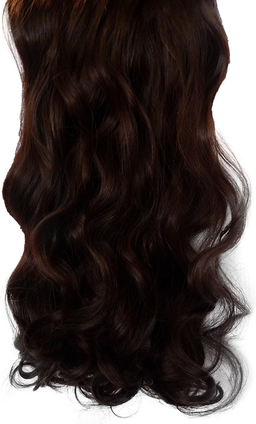 Clip in Hair Extensions Dark Brown Curly 22in / 56cm Full Head