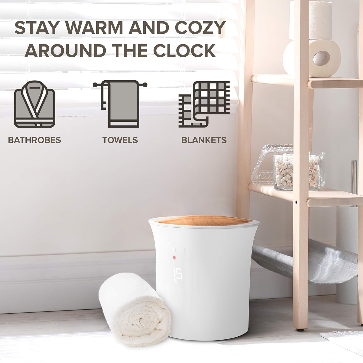 Live Fine Towel Warmer | Bucket Style Luxury Heater with LED Display, Adjustable Timer, Auto Shut-Off | Fits 40” x 70” Bath Sheet Towel: Beauty