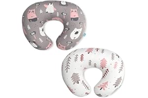 BROLEX Stretchy Nursing Pillow Covers 2 Pack Nursing Pillow Slipcovers for Breastfeeding Moms,Ultra Soft Snug Fits On Infant Nursing Pillow,Jungle Animals