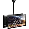Mount-It! Dual Screen TV Ceiling Mount for 37" to 70" TVs, Telescoping Adjustable Height Pole, Ceiling Bracket Fits Vaulted and Sloped Ceilings (MI-510)