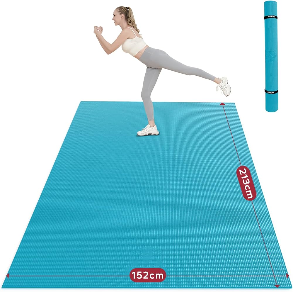HAPBEAR Large Yoga Mat 7x5ft 8mm Non-Slip Extra Thick Home Gym