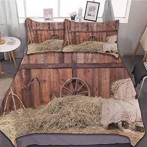 Juego de ropa de cama de 3 piezas, diseño rural de caballo viejo