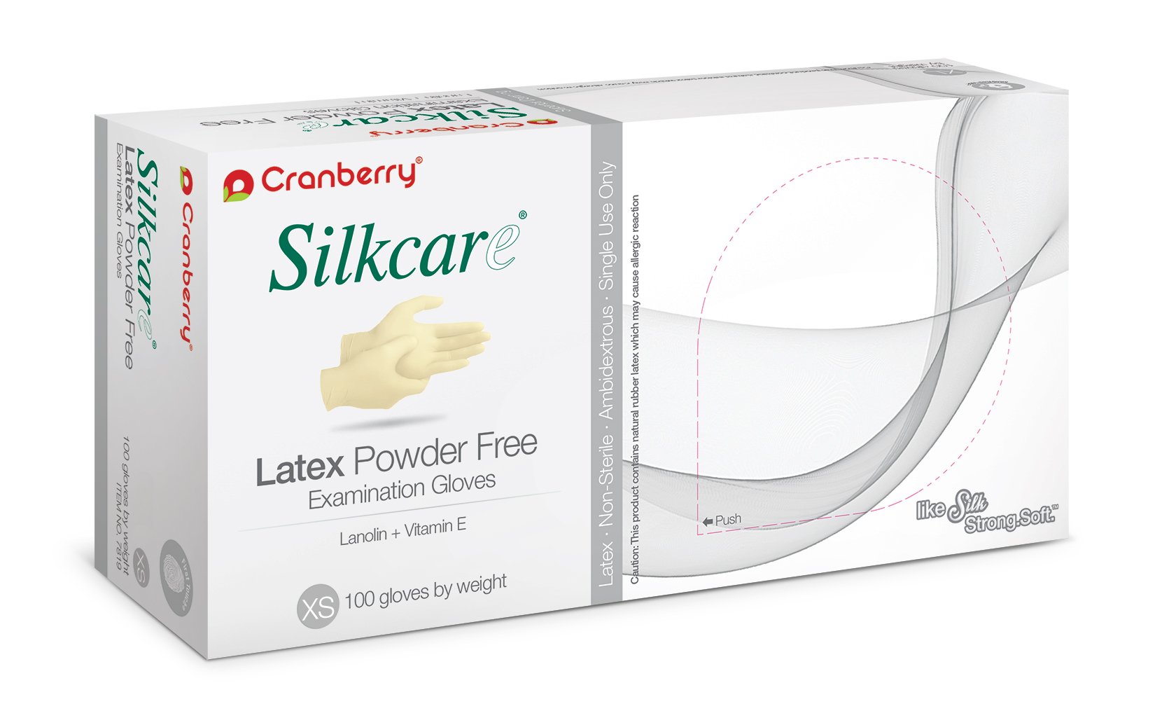 Cranberry USA CR7816case Silk care Powder Free Exam Gloves, Small, Latex, Beaded-Cuff, Yellow (Pack of 1000), beige