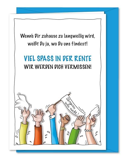 Freche Xl Grußkarte Für Kollege Kollegin Zum Abschied Zur Verabschiedung In Rente Ruhestand Pensionierung Altersteilzeit Inklusive Umschlag Din