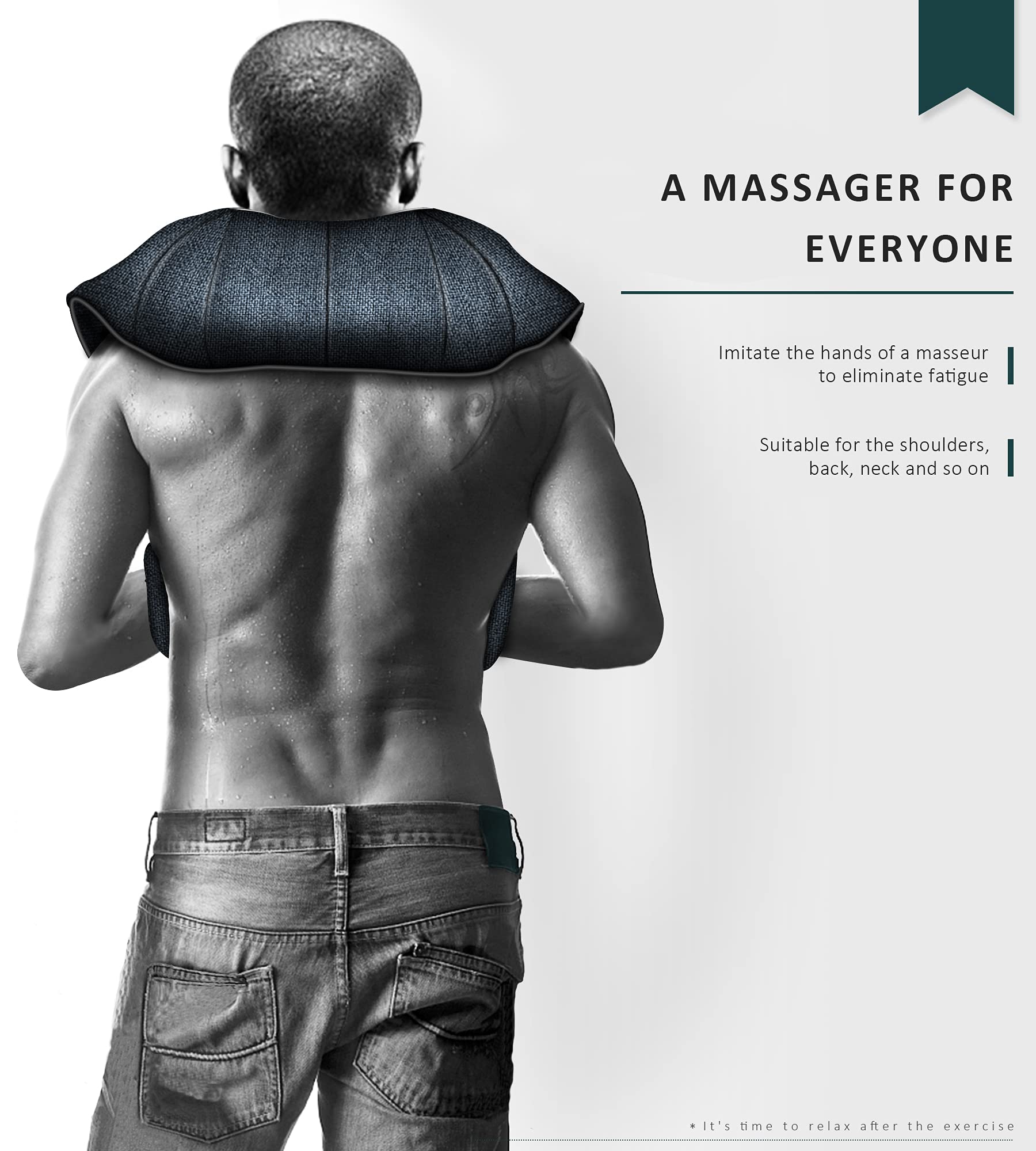 Mo Cuishle Shiatsu Neck and Back Massager with Heat – Deep Kneading for Shoulder and Neck – Ideal Gift for Men, Women, Mom, Dad Him & Her – Perfect for Christmas, Mother's Day, Father's Day, Birthdays