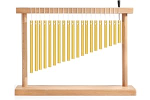 Suwimut 20-NOTE Bar Chime, Single-row Table Top Wind Chime, 20 Bars Musical Percussion Instrument with Mallet for Ornament Classroom Office Decoration, Kids Educational Gift