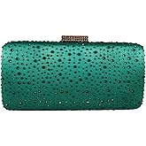 Boutique De FGG Elegant Women Crystal Clutch Purse Formal Evening Bags Wedding Handbags Cocktail Rhinestone Clutch Purse,Mini