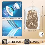 TAILI Hanging Vacuum Storage Bags 4 Large Wide-Side 105x70 cm for Clothes view 3