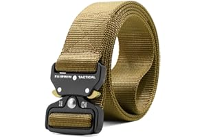 FAIRWIN Tactical Belt, Work Belts for Men Military Webbing Riggers Web Belt Heavy-Duty Quick-Release Buckle